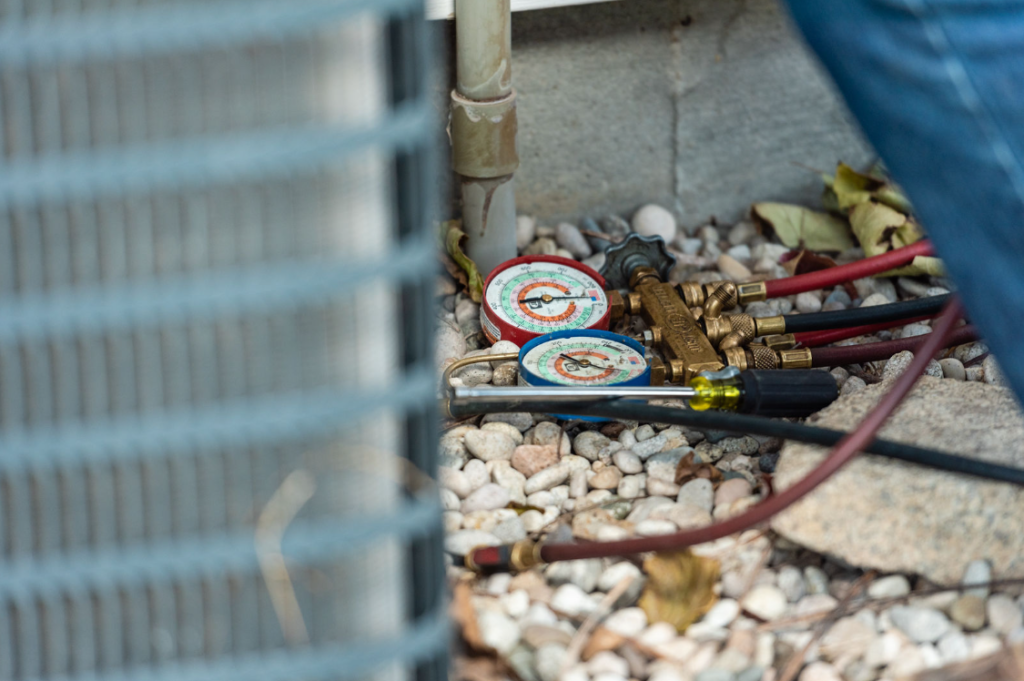 Refrigerant gauges used in AC repairs